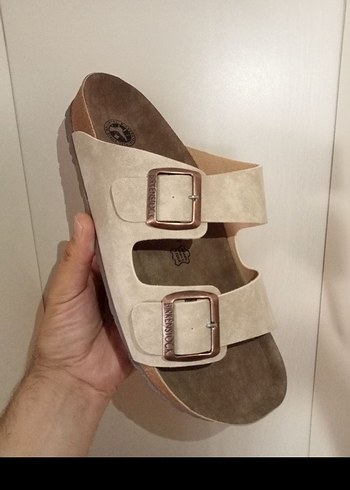 Bej Süet Kadın Terlik - Birkenstock