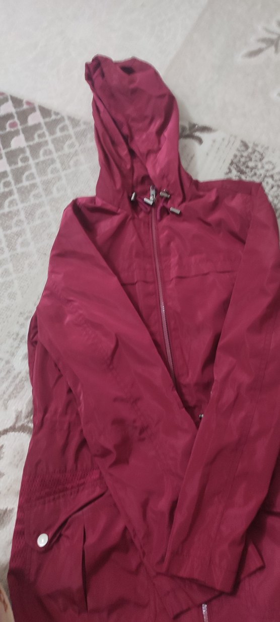 Bordo Fermuarlı Midi Kadın Ceket - Görsel 2