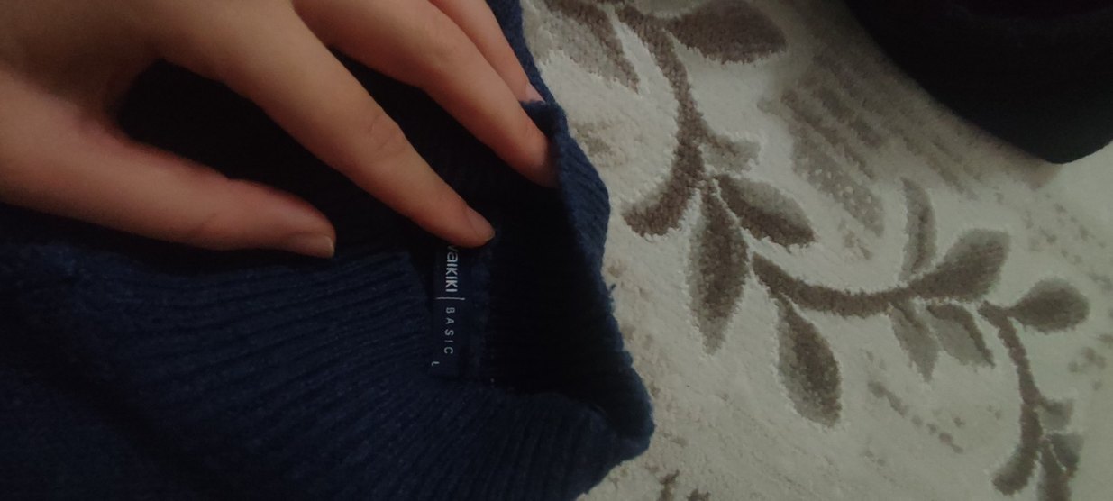 Lacivert Boğazlı Kadın Triko Kazak - Görsel 2