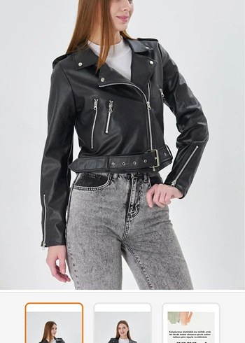 Trendyol & Milla Kadın Siyah Deri Biker Ceket