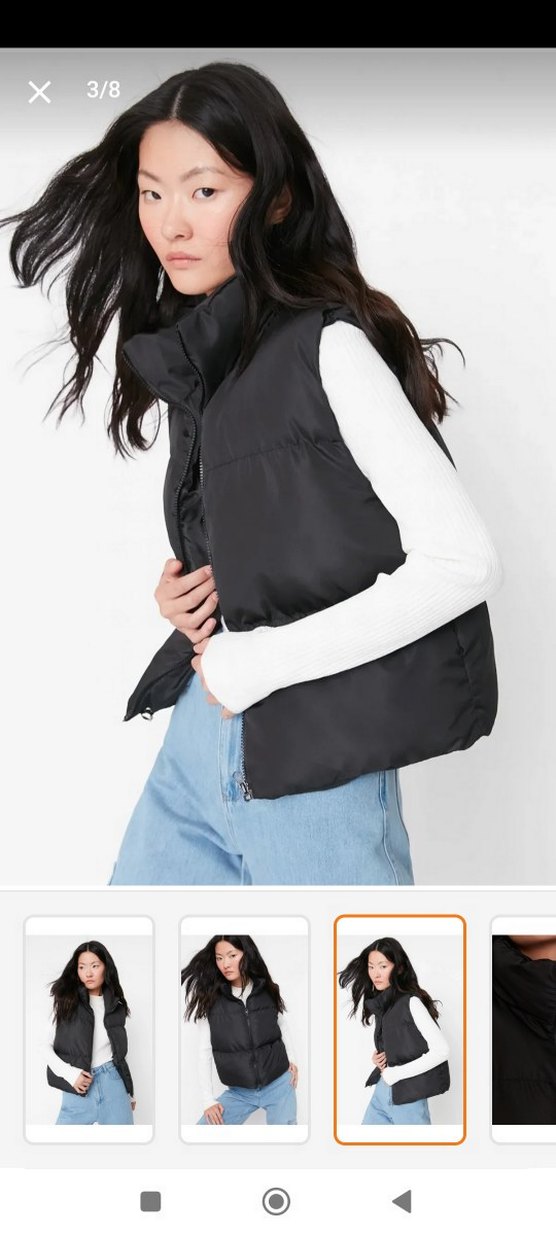 fermuarlı Yüksek Yakalı Siyah Şişme Yelek - Görsel 3