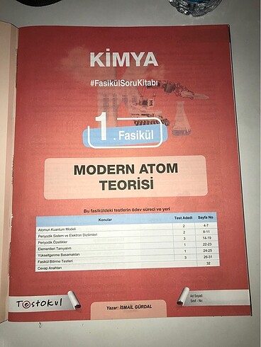  TEST OKUL KİMYA AYT FASİKÜL