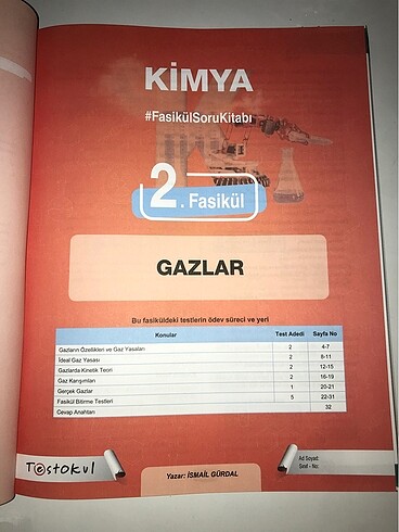  Beden TEST OKUL KİMYA AYT FASİKÜL