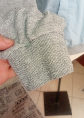 l Beden Gri Kadın Denim Ceket Fermuarlı