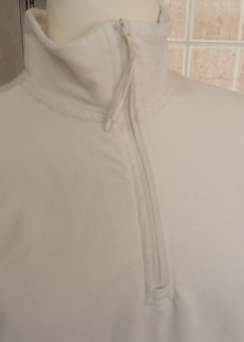 Defacto Yüksek Yakalı Beyaz Kadın Sweatshirt