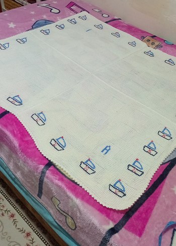 Nakışlı Çok Renkli Çocuk Örtüsü - Görsel 2