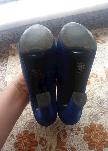 Kadın Lacivert Süet Platform Topuklu Ayakkabı - Görsel 10