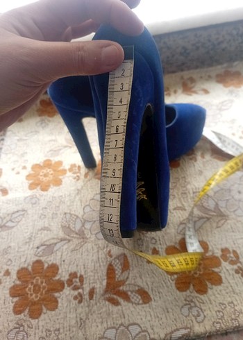 Kadın Lacivert Süet Platform Topuklu Ayakkabı - Görsel 11