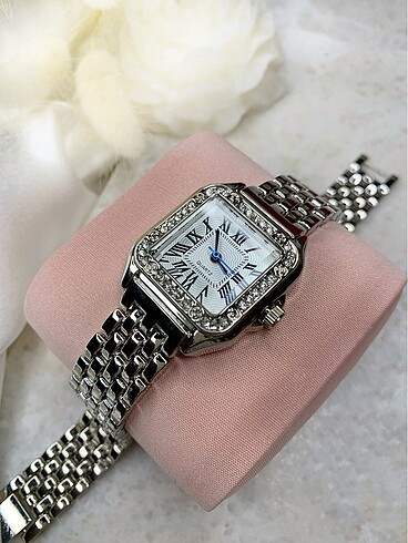 Gümüş Kadin Çelik Tasli Cartier Model Analog Kol Saati