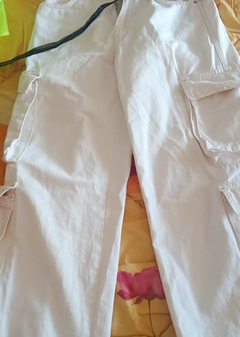 Beyaz Kadın kot, cepli Pantolon 36 /S beden - Görsel 2