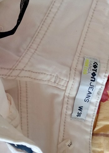 Beyaz Kadın kot, cepli Pantolon 36 /S beden - Görsel 3