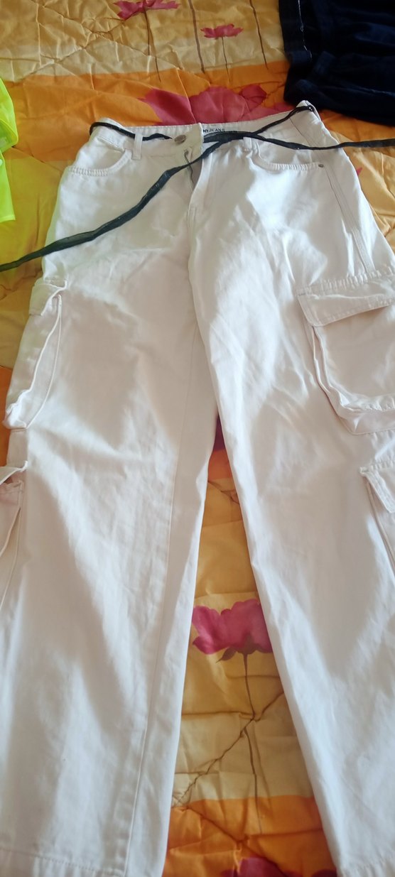 Beyaz Kadın kot, cepli Pantolon 36 /S beden - Görsel 2