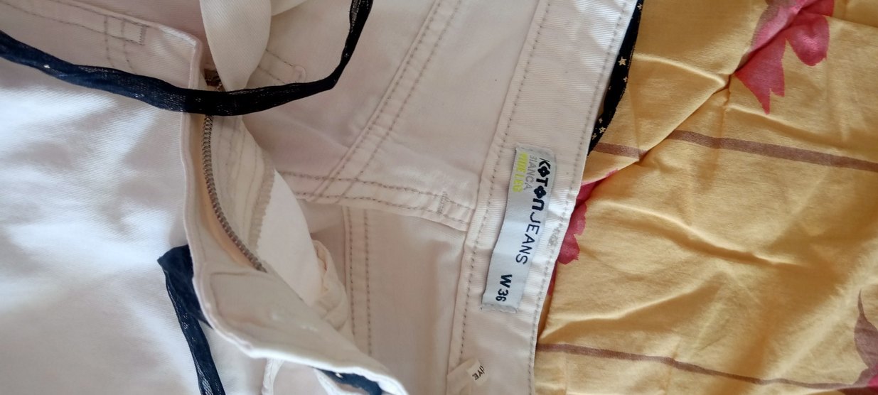 Beyaz Kadın kot, cepli Pantolon 36 /S beden - Görsel 3