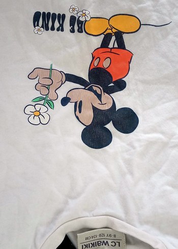 Kız Çocuk Beyaz Baskılı Kısa Kollu Tişört 8-9 yaş - Görsel 3