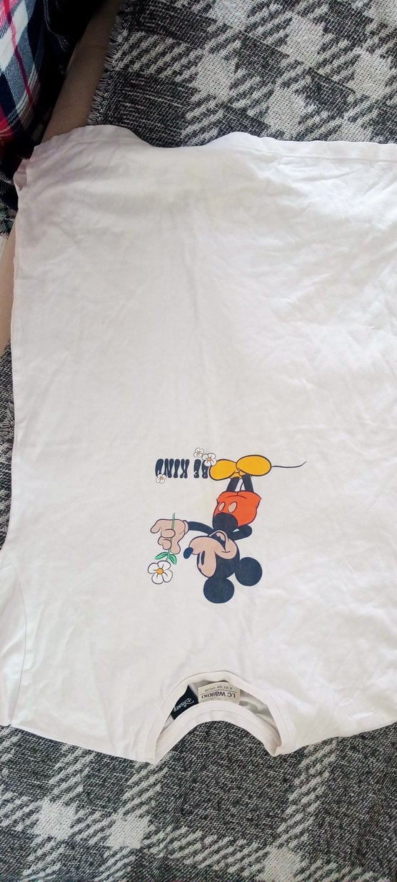 Kız Çocuk Beyaz Baskılı Kısa Kollu Tişört 8-9 yaş - Görsel 2