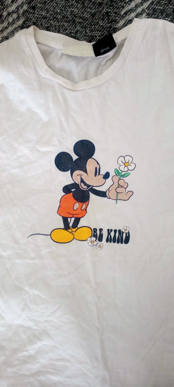 Kız Çocuk Beyaz Baskılı Kısa Kollu Tişört 8-9 yaş - Görsel 4