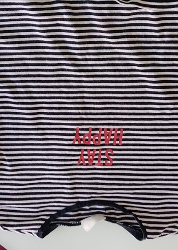 Kız Çocuk Siyah Baskılı Kayık Yaka  8-9 yaş Tişört - Görsel 3