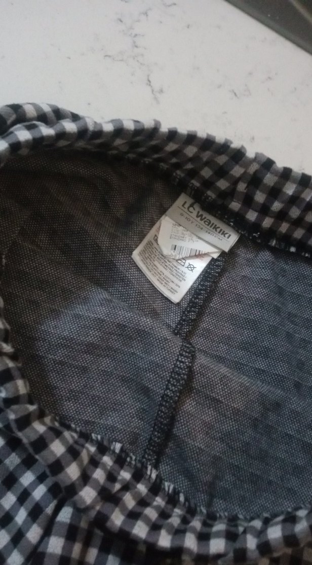 Gri Kareli Kiz çocuk Mini Şort 9-10 yaşa uygun - Görsel 3