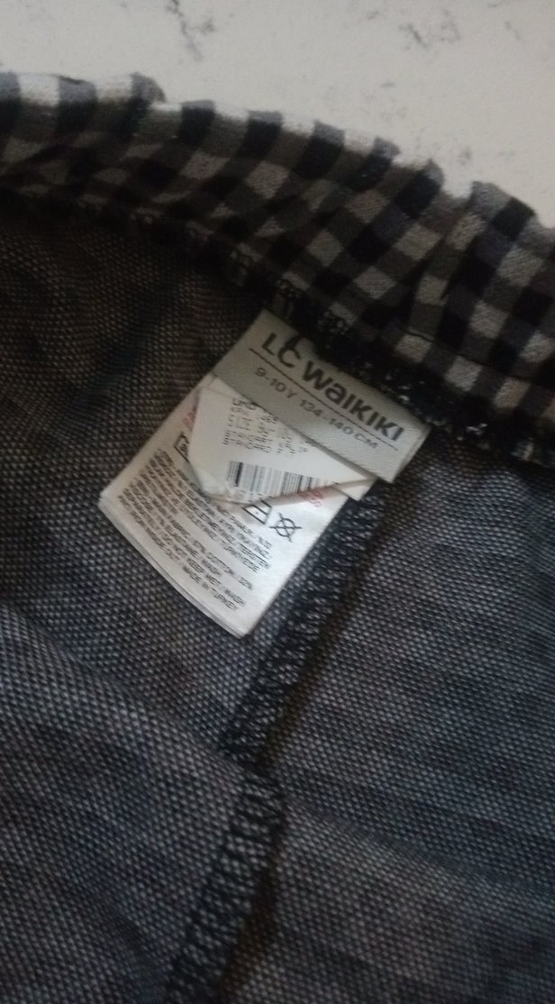 Gri Kareli Kiz çocuk Mini Şort 9-10 yaşa uygun - Görsel 4