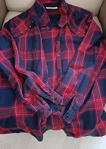 Bordo Ekose Desenli Uzun Kollu kışlık gömlek - Görsel 5