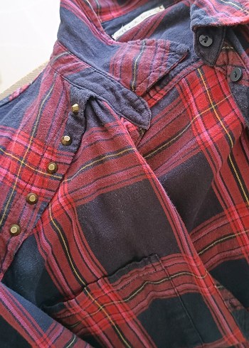 Bordo Ekose Desenli Uzun Kollu kışlık gömlek - Görsel 7