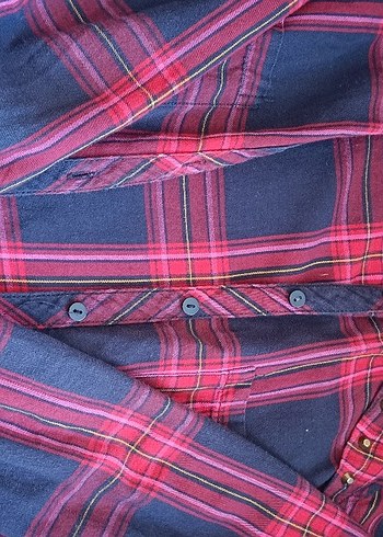 Bordo Ekose Desenli Uzun Kollu kışlık gömlek - Görsel 2