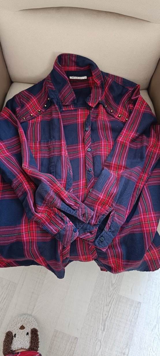 Bordo Ekose Desenli Uzun Kollu kışlık gömlek - Görsel 5