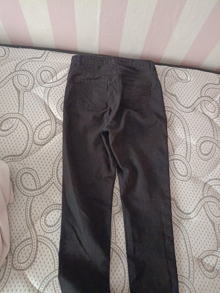 Düğmeli Siyah Skinny Fit Kadın Kot Pantolon Ş beden W 26 L 32 - Görsel 3