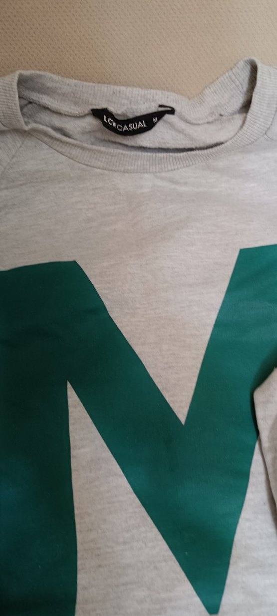 Gri Baskılı erkek M beden oversize Sweatshirt - Görsel 3