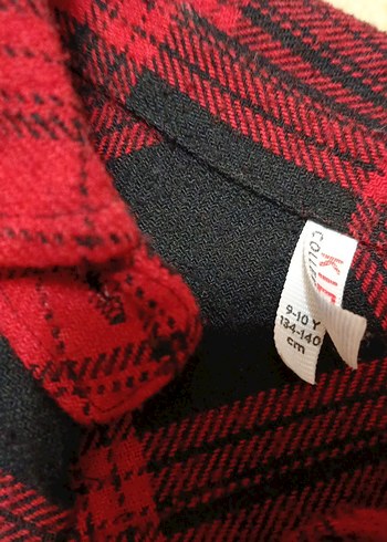 Düğmeli Kırmızı Ekose Kız çocuk Gömlek 9_10 yaş - Görsel 4