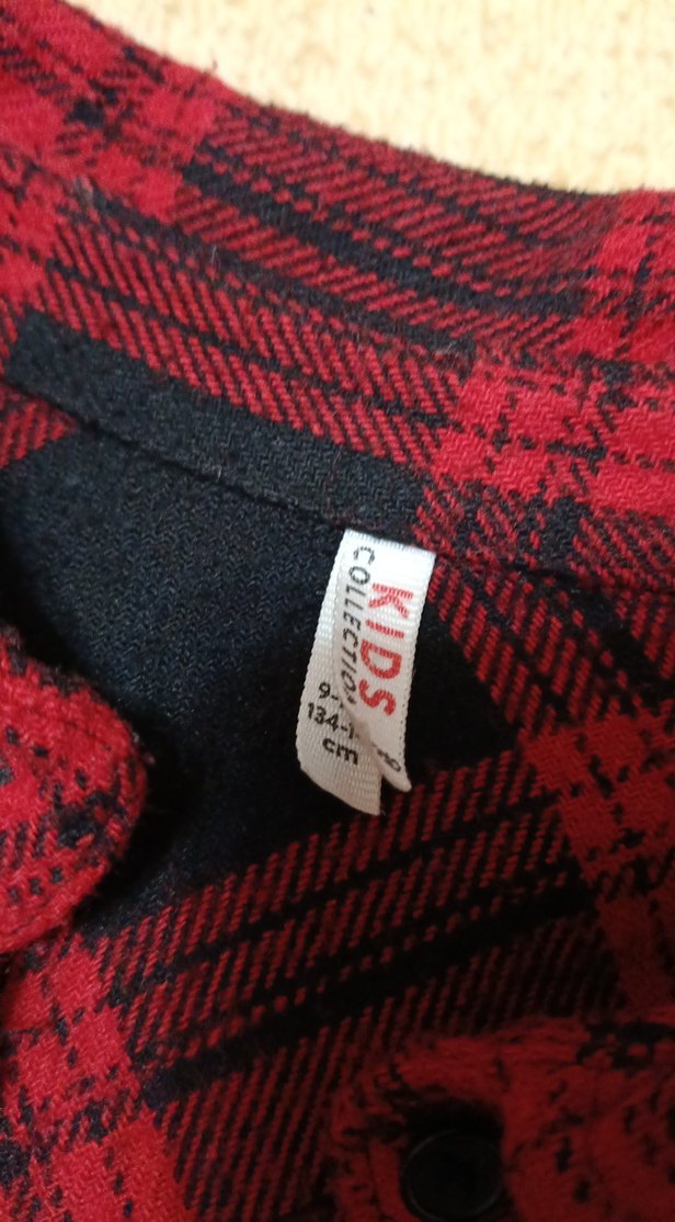 Düğmeli Kırmızı Ekose Kız çocuk Gömlek 9_10 yaş - Görsel 3