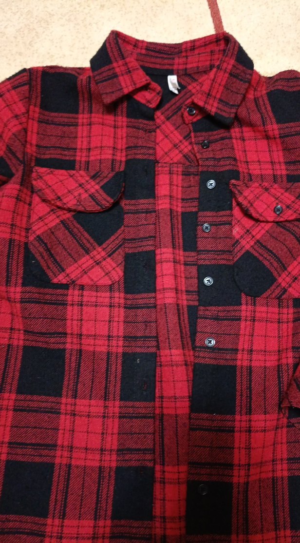 Düğmeli Kırmızı Ekose Kız çocuk Gömlek 9_10 yaş - Görsel 2