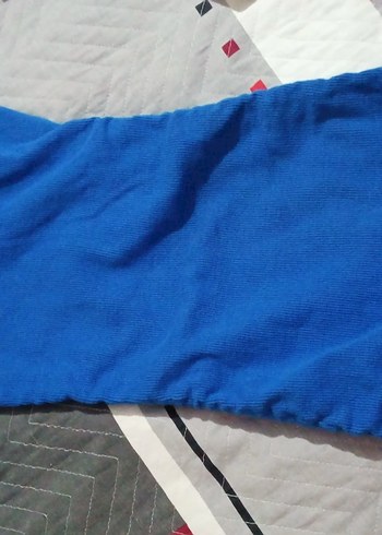 32 Beden Mavi Kadın kısa kollu Bisiklet Yaka elbıse 32beden