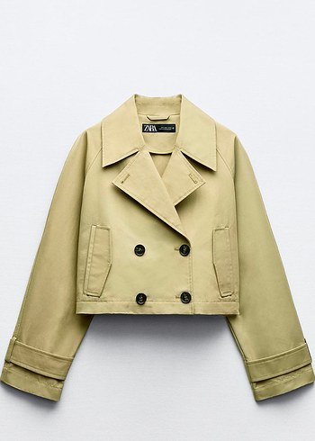 Zara Bej Kadın Mini Trençkot