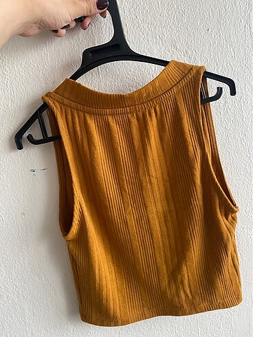 s Beden turuncu Renk Crop bluz