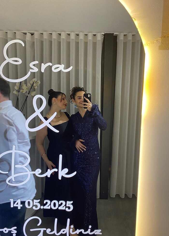 Lacivert Payet elbise - Görsel 2