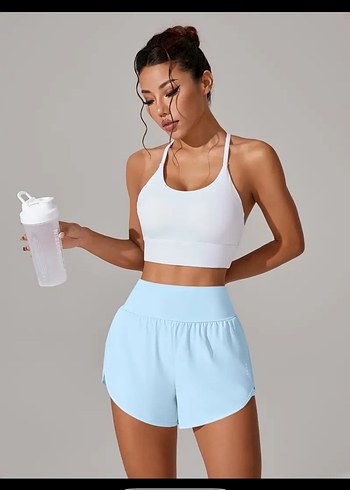 Mavi Mini Spor Şort - Görsel 5