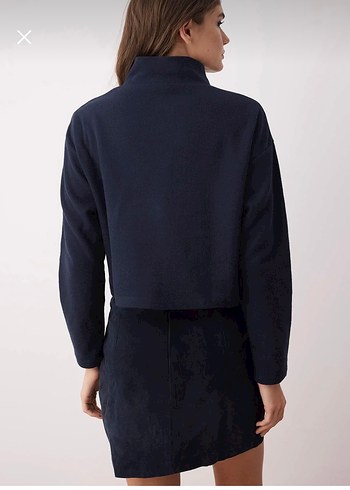 Kadın Lacivert Yarım Fermuarlı Sweatshirt - Görsel 5