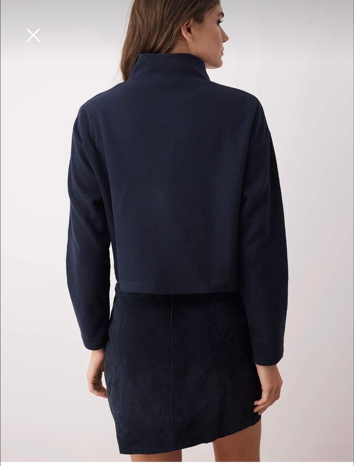 Kadın Lacivert Yarım Fermuarlı Sweatshirt - Görsel 5