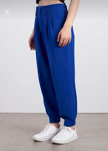 Kadın Mavi Denim Salaş Pantolon - Görsel 2