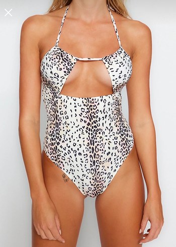 Leopar Desenli Mini Kadın Mayo - Görsel 4