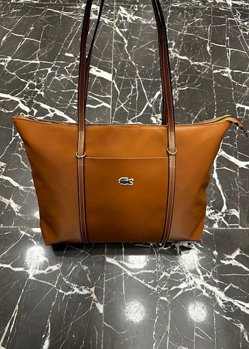 Lacoste Anna Kahverengi Parlak Deri Kadın Çanta