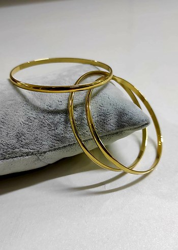Diğer 316L Çelik gold vip bombeli ajda bilezik 65mm 3 lü set