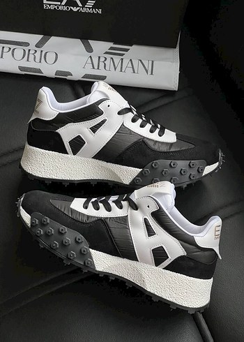 Emporio Armani New Season Armani Siyah Beyaz Bayan sneaker