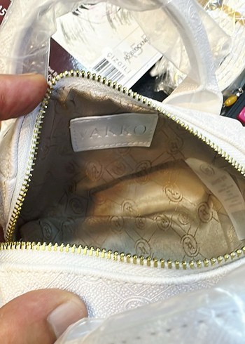 Beden beyaz Renk vakko Mini Speedy Beyaz Baskılı Kadın Çanta