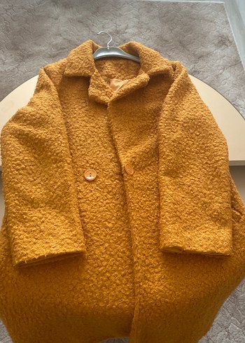 Düğmeli Kahverengi Midi Yün Kadın Kaban - Görsel 2