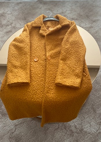 Düğmeli Kahverengi Midi Yün Kadın Kaban - Görsel 4