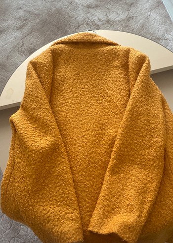 Düğmeli Kahverengi Midi Yün Kadın Kaban - Görsel 6