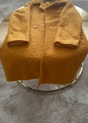 Düğmeli Kahverengi Midi Yün Kadın Kaban - Görsel 3