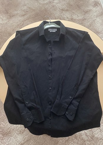 Siyah Keten Erkek Gömlek Uzun Kollu - Görsel 2